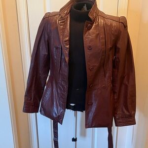 Women's Burgundy Leather Jacket by Berman’s The Leather Experts